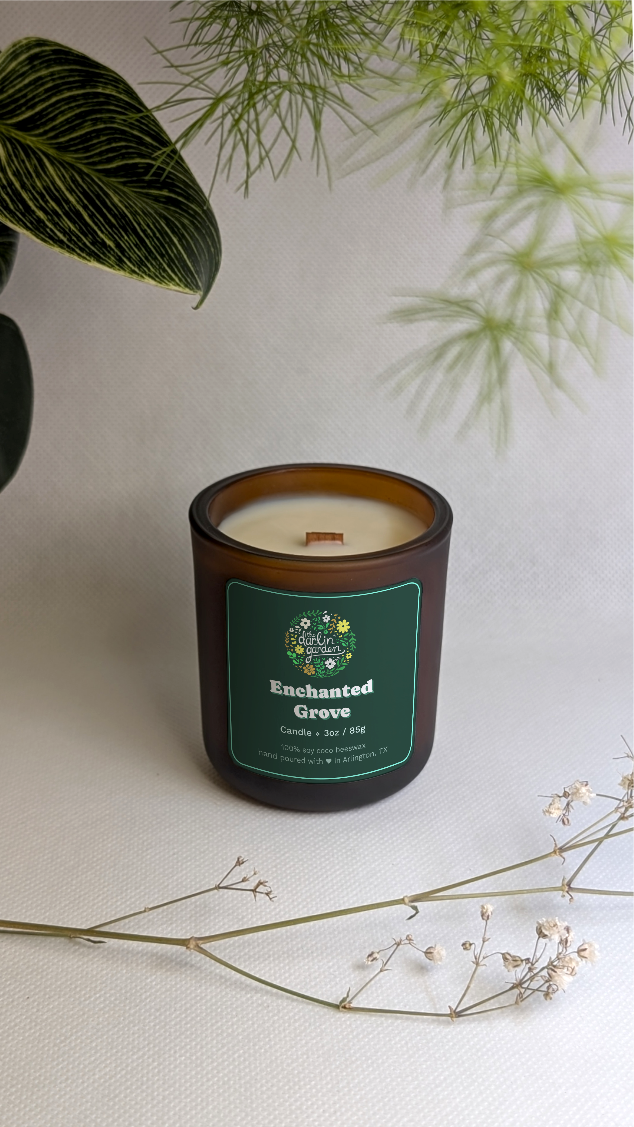 The Darlin' Garden - Wholesale Jar/Filled Candle - Enchanted Grove Wood Wick Candle1