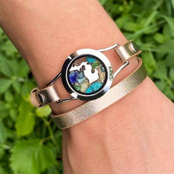 My Captured Journey - Wholesale Locket Necklace - 5 Great Lakes Michigan Beach Necklace, Locket necklace9