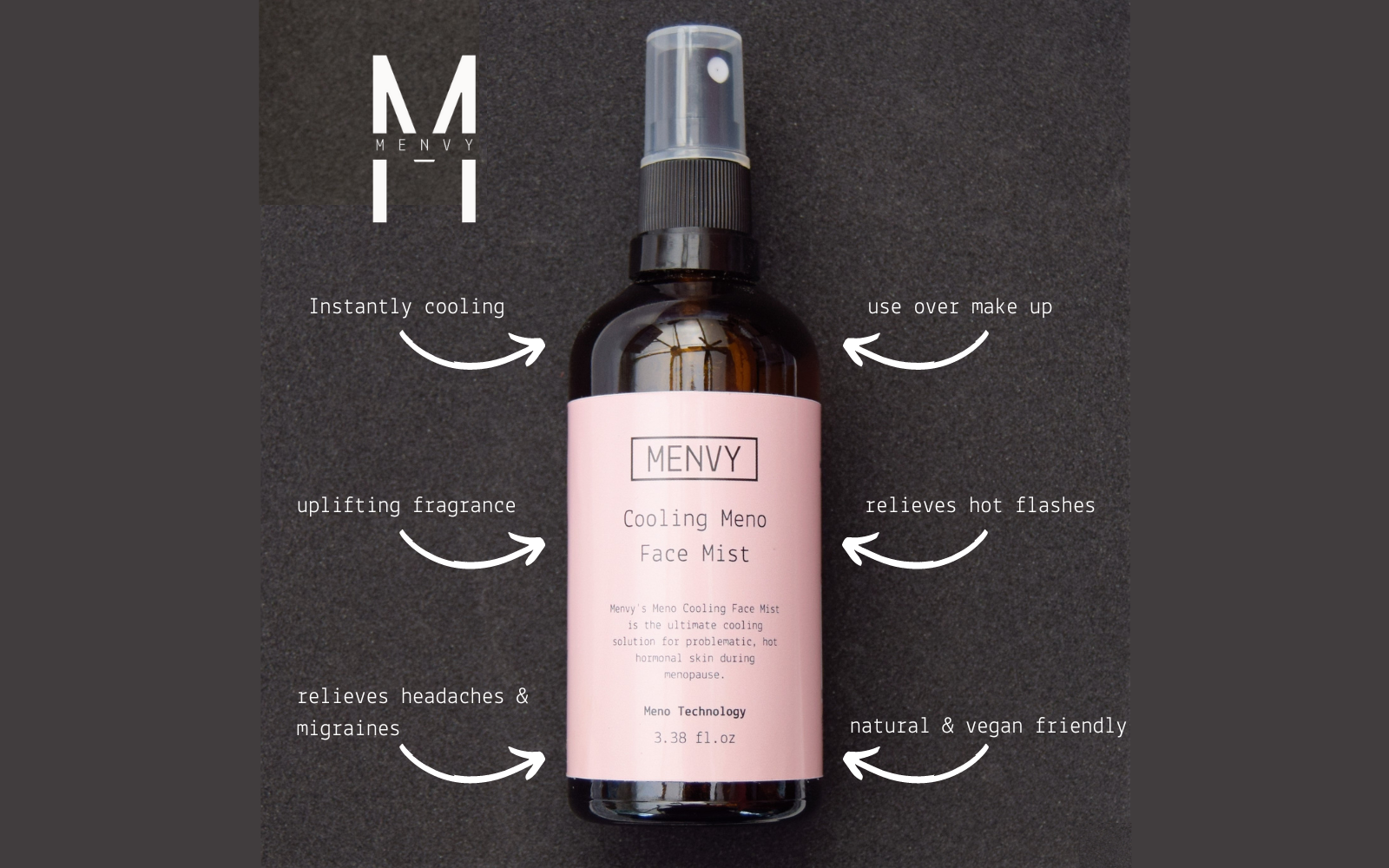 MENVY – wholesale Face & body mist/water – Cooling Face Mist Spray 100ml | Hot Flash Relief | Hydrating1