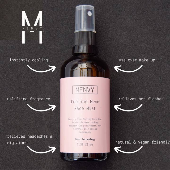 MENVY – wholesale Face & body mist/water – Cooling Face Mist Spray 100ml | Hot Flash Relief | Hydrating1