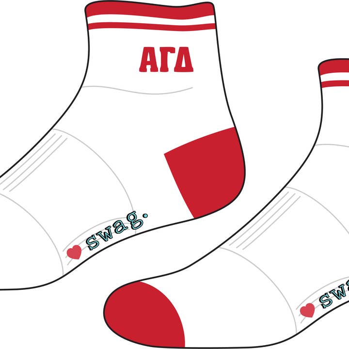 Swag - Wholesale Socks - Unisex - Alpha Gamma Delta Quarter Socks