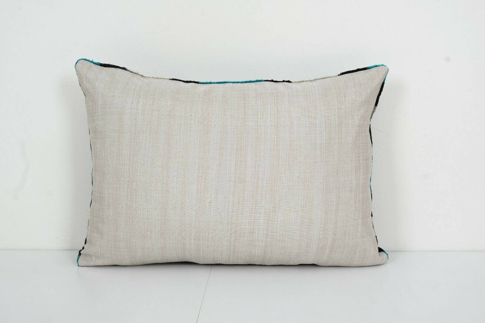Vintage Pillows Store - Wholesale Throw Pillow Cover - Blue Silk Ikat Velvet Pillow Cover, Handloom Ikat Lumbar4