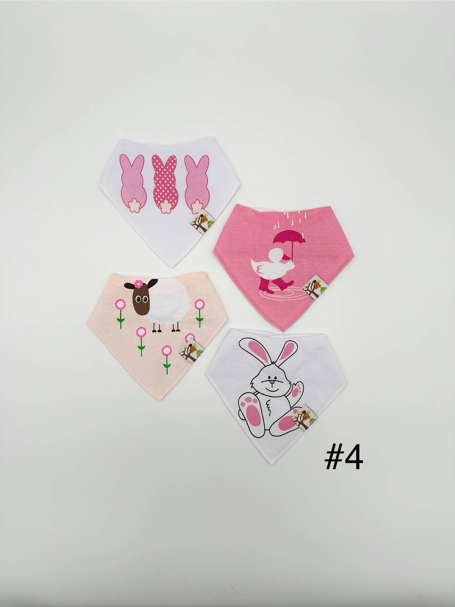 OLIVE & CRADLE - Wholesale Bib - Baby - Organic Cotton Baby Bibs – 4-Pack Bundle3