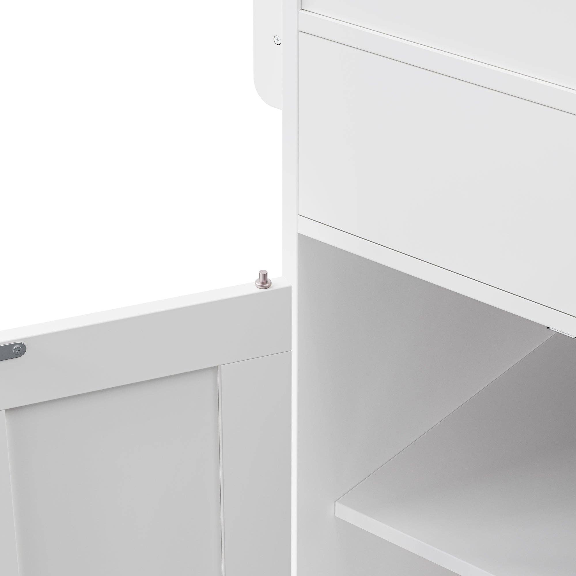 HOMYCASA DESIGN INC - Wholesale Kitchen Storage/Organizer - K&K 74.5 inch Kitchen Island with Extendable Dining Table , Rolling Kitchen Island on Wheels with Spice Rack and 2 Drawers,  Kitchen Storage Cart with 4 Door Cabinet, for Kitchen, Dining Room, White31