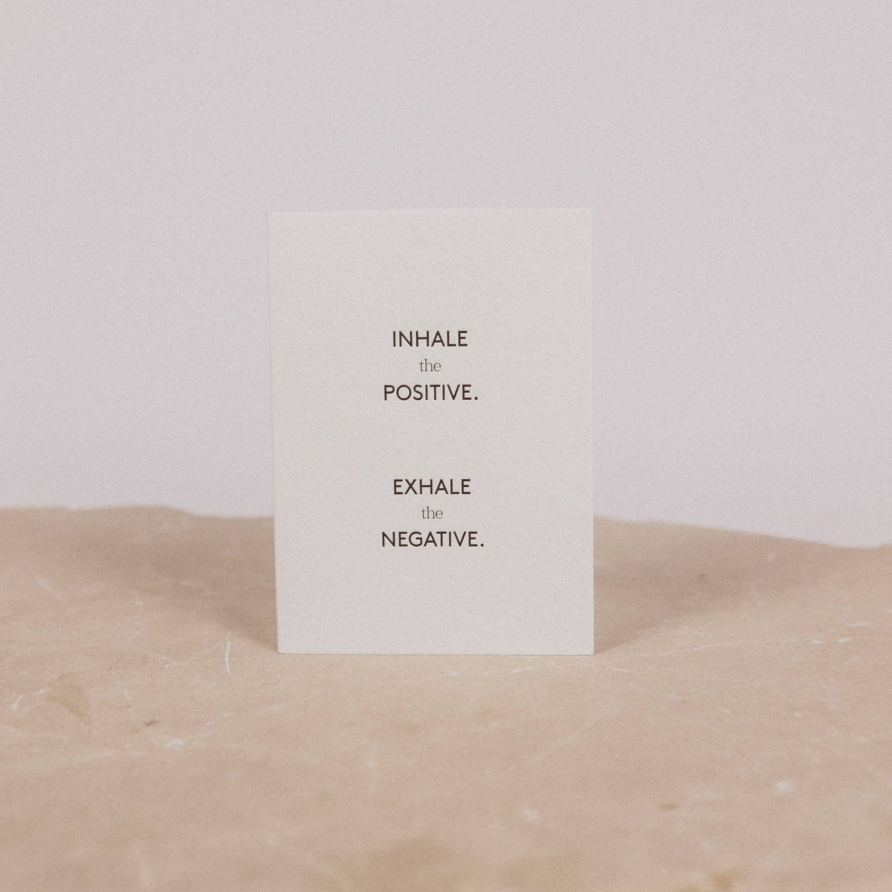 The Wellbeing Store - Wholesale Encouragement card - Inhale the Positive Card