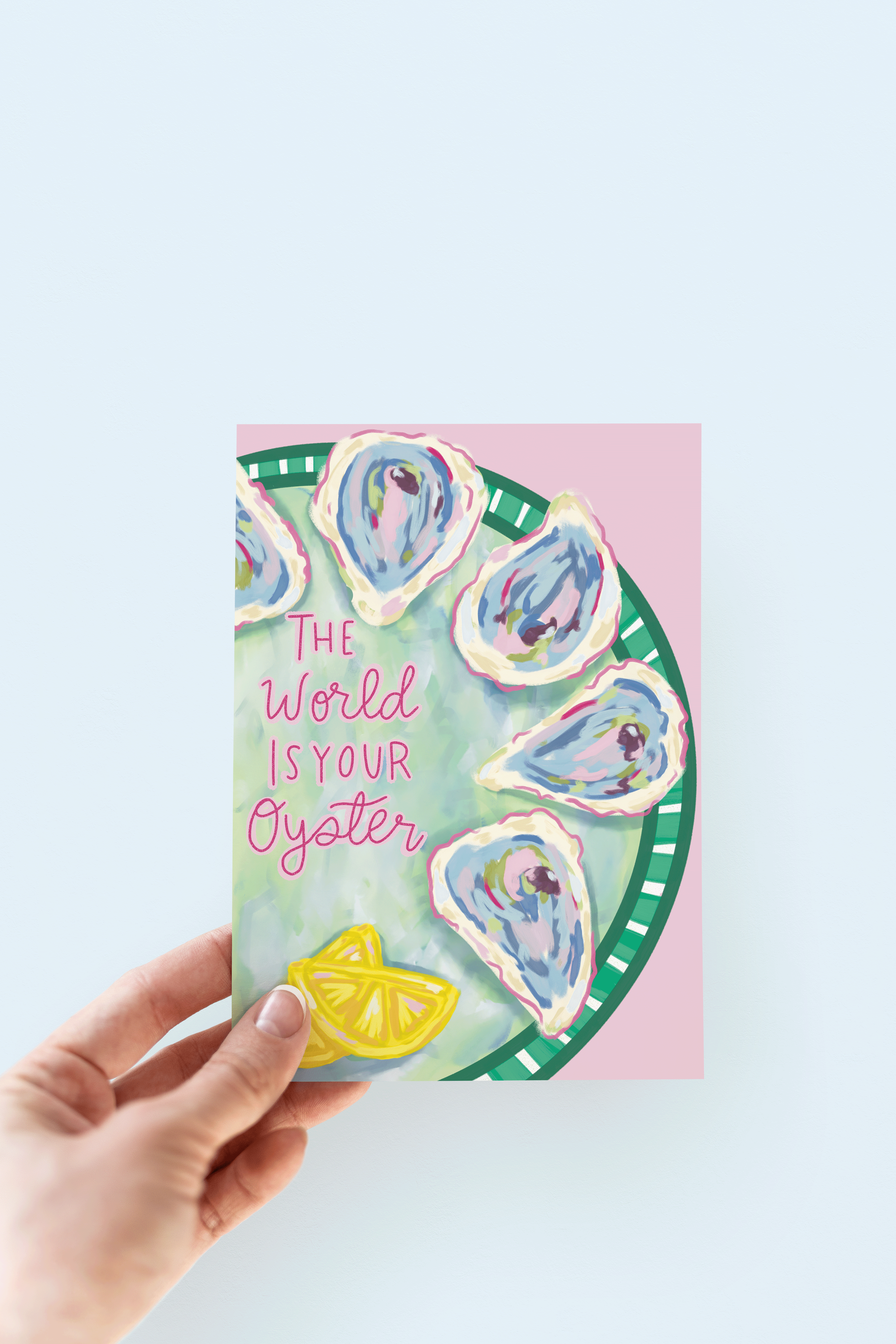 The Shelley Society - Wholesale Congratulations Card - The World Is Your Oyster Beach Coastal Greeting Card1