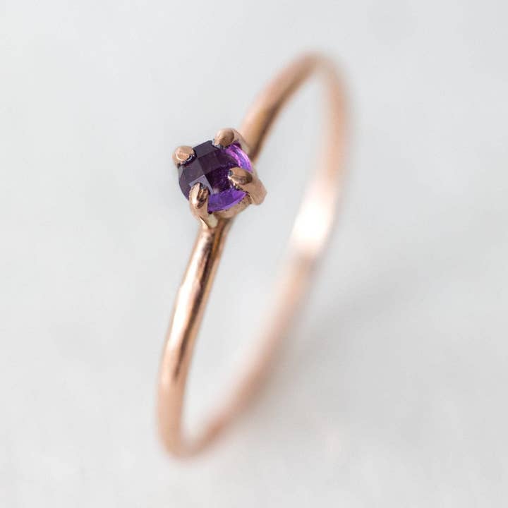 Naturlige rose cut uruguayanske lilla ametyst ædelsten ring for engroshandel hos luxe.zen