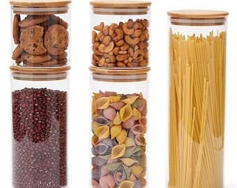 MadebyOmo - Wholesale Jar - Bamboo Lid Spaghetti Jar l Bamboo Storage Jars l Airtight Jars l Bamboo Lid Glass Jar l Rice Storage l Spaghetti Jar l Glass Jar l Spice Jar2