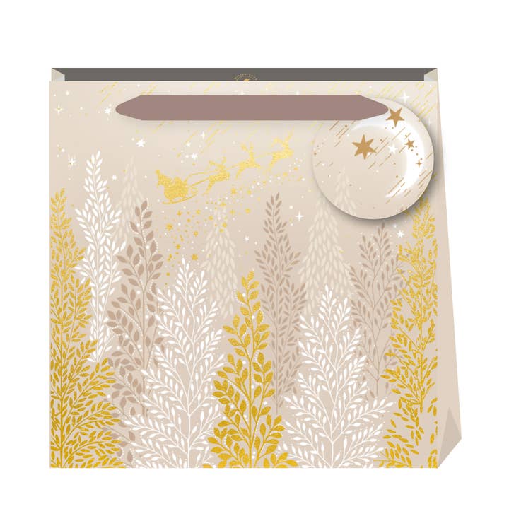 Sara Miller Christmas 2025 Gift Bag Medium Trees Cream for wholesale by Penny Kennedy Ltd