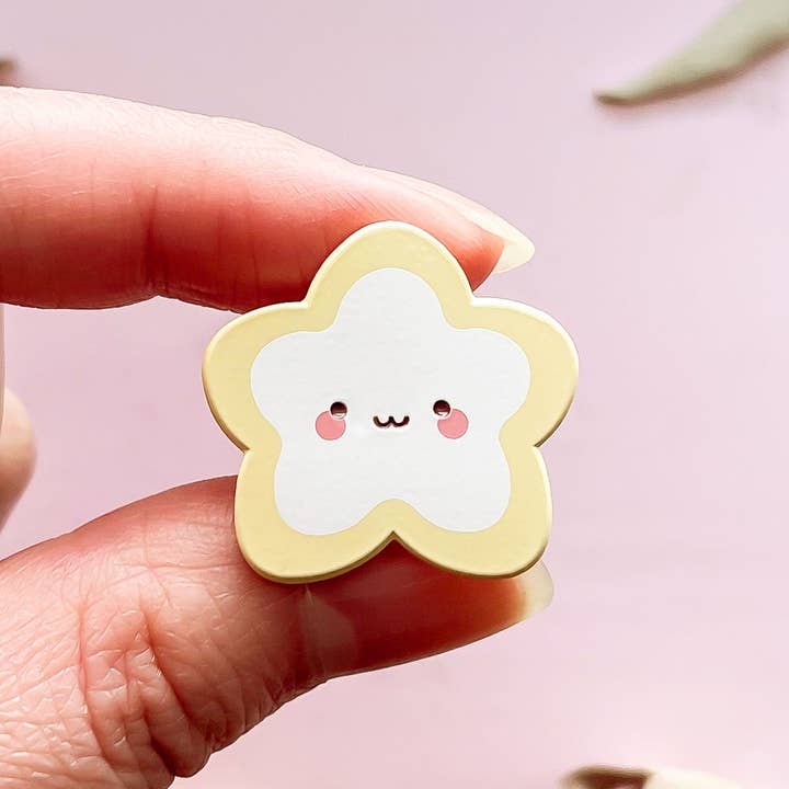 Alum and Ink - Wholesale Lapel Pin/Button - Frosted Star Cookie Painted Enamel Pin2