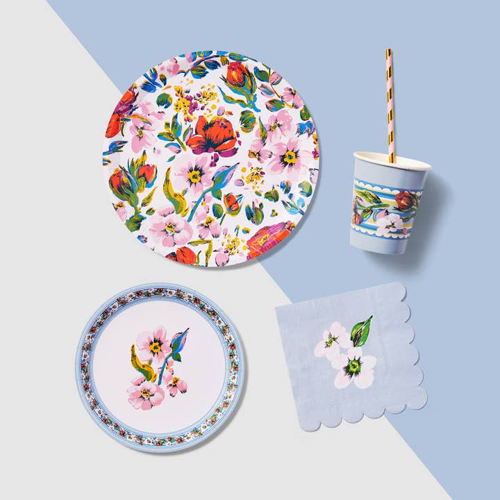 Coterie Party Supplies - Wholesale Disposable Plate - Vera Bradley Sea Air Floral Large Plates (10 per pack)