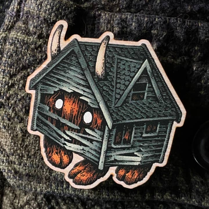 Wooden Pin | House for wholesale by Simon J. Curd