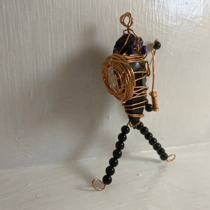 Black Obsidian Protection Warrior Pendant for wholesale by Kamicr8tions