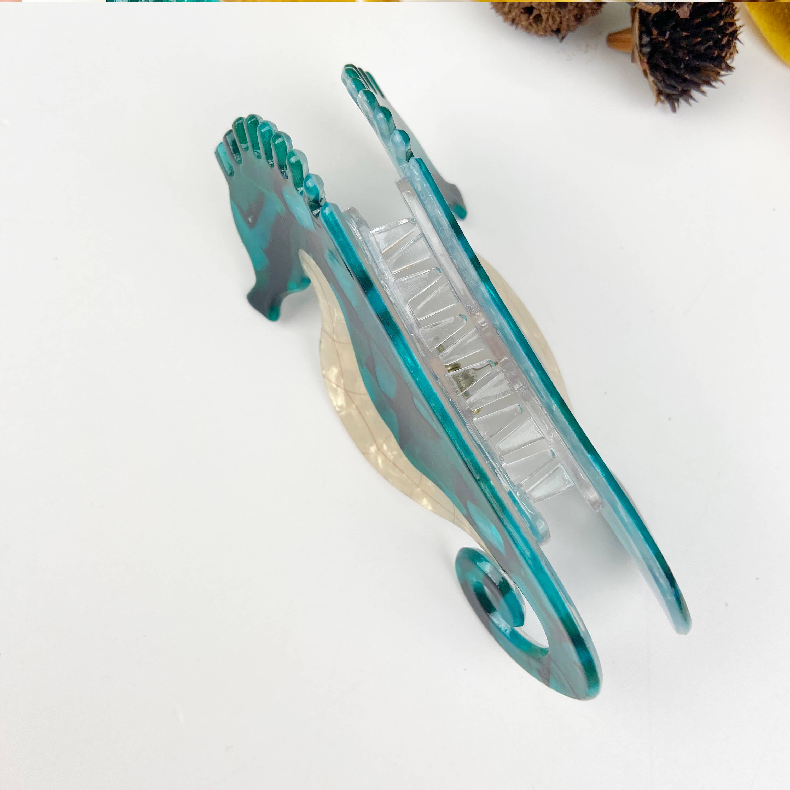 Groen Groene haarklauwclip van Seahorse voor groothandel op Faire4