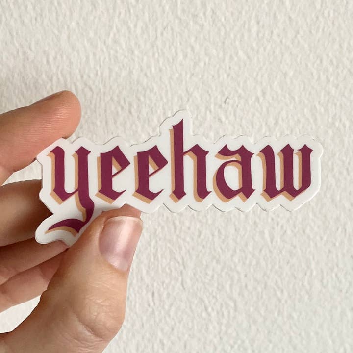 Yeehaw Pink Sticker for wholesale by Kirsten Bauer