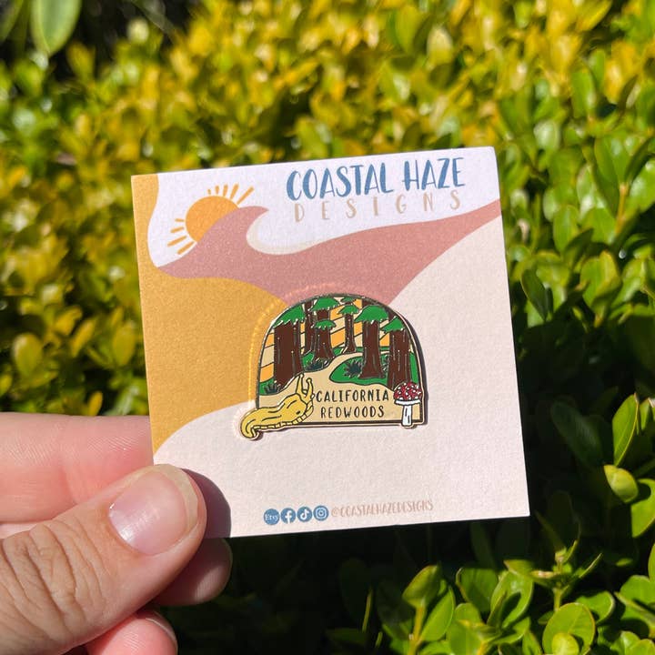 Coastal Haze Designs - Wholesale Lapel Pin/Button - California Redwoods Enamel Pin0
