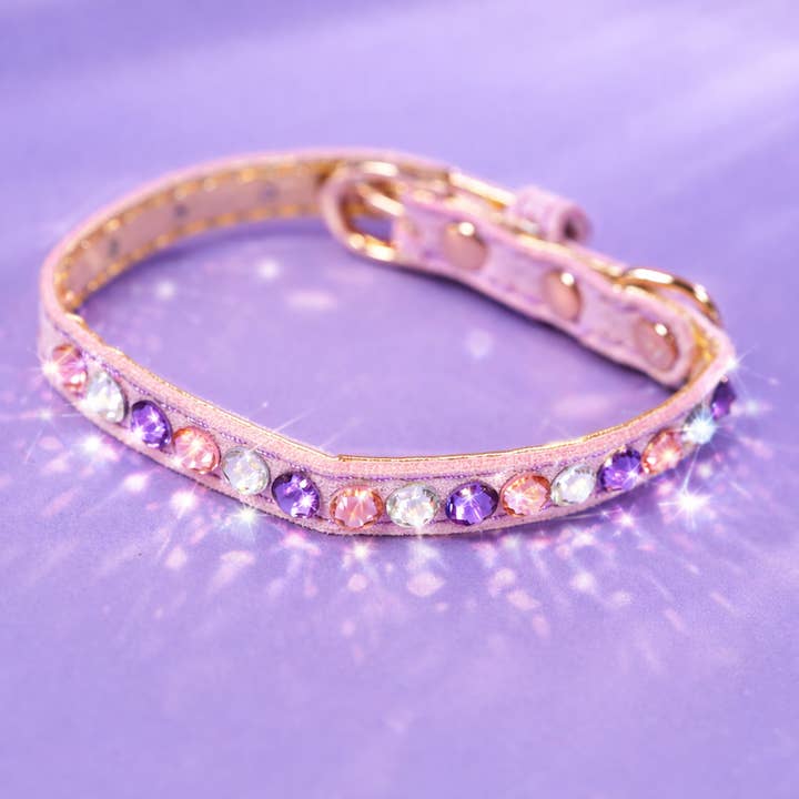 Rainbow Gem Dog Collar Lilac for wholesale by PetLondon