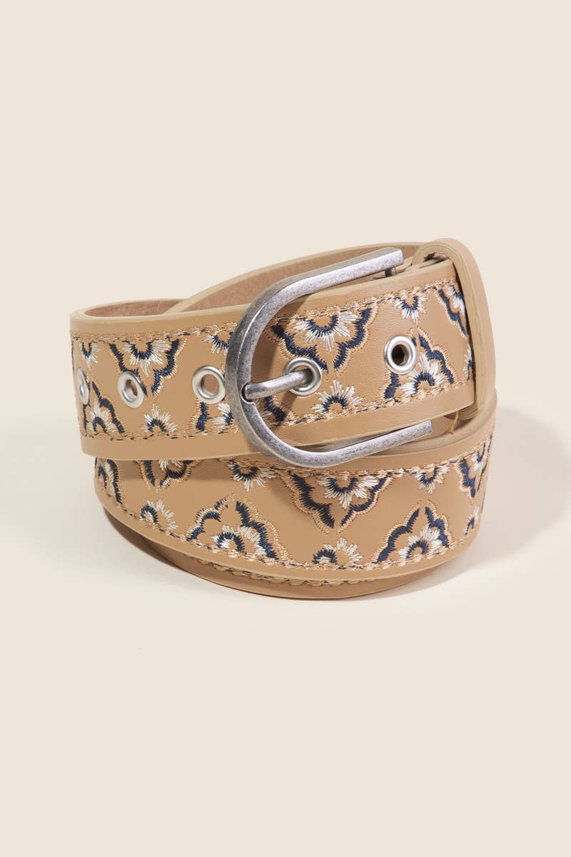 Anarchy Street - Wholesale Belt - Women's - Embroidered Flower Decor Belt