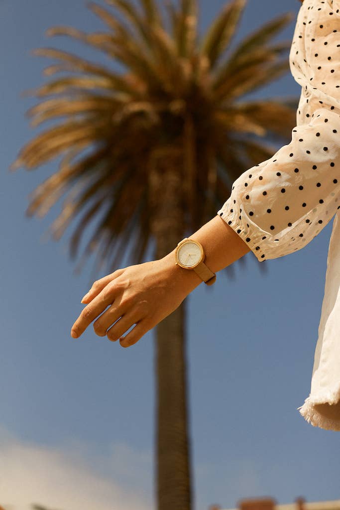 HOT&TOT - Wholesale Polshorloge - Dames - MIA | Houten horloge voor dames | Veganistisch | Duurzaam | Goud3