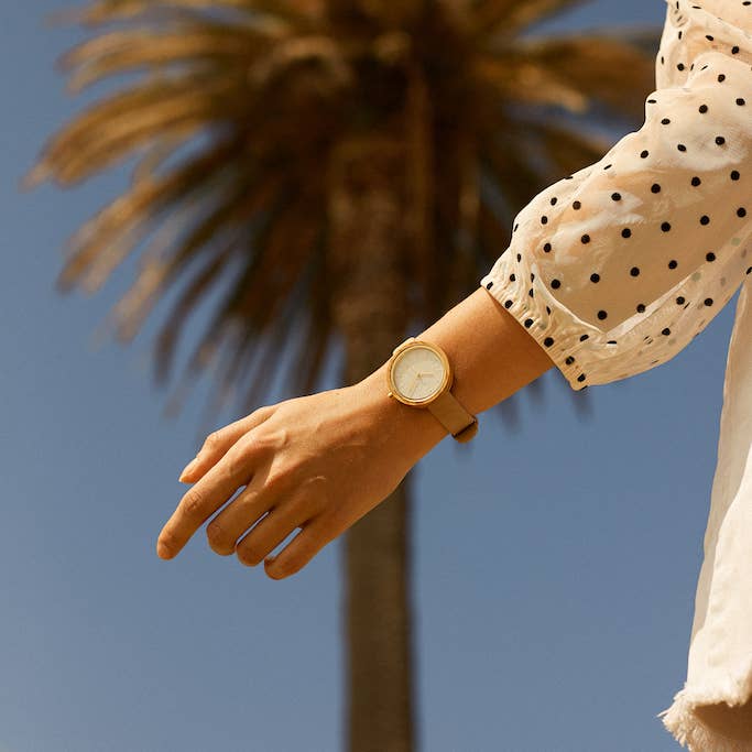 HOT&TOT - Wholesale Polshorloge - Dames - MIA | Houten horloge voor dames | Veganistisch | Duurzaam | Goud3