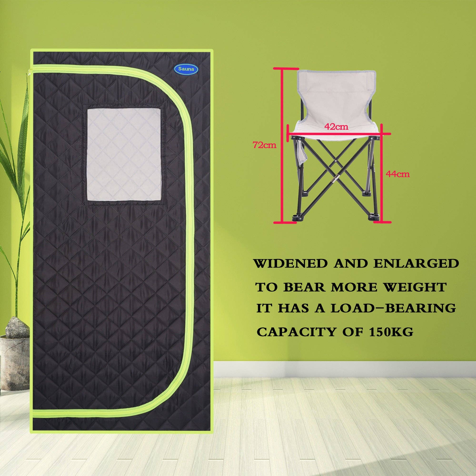 Orange County Decor - Wholesale Tent - Portable Plus Type Full Size Far Infrared Sauna Tent. Spa, Detox ,Therapy And Relaxation At Home.Larger Space,Stainless Steel Connector Easy To Install, With Fcc Certification Black Black Polyester9