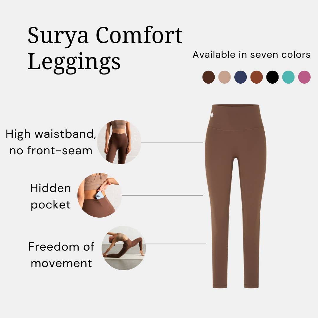 Spica - Wholesale Athletic/Lounge Leggings - Women's - Surya Comfort Legging Chocolate2