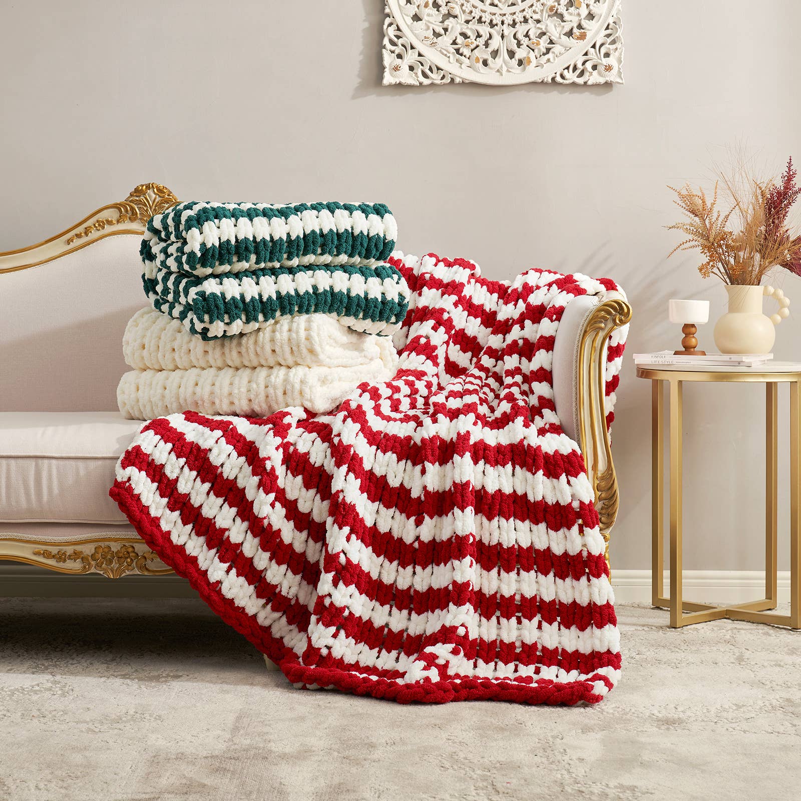 DreamValley - Wholesale Throw Blanket - AH Handmade Chunky Knit Cable Knitted Crochet Blanket7