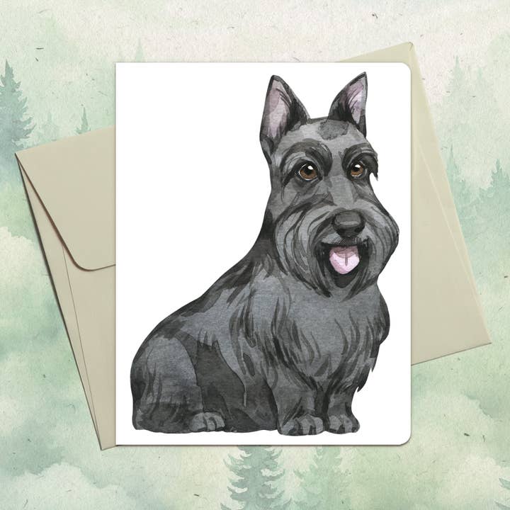 Handmade Scottish Terrier dog greeting card for wholesale by Soul Familiar