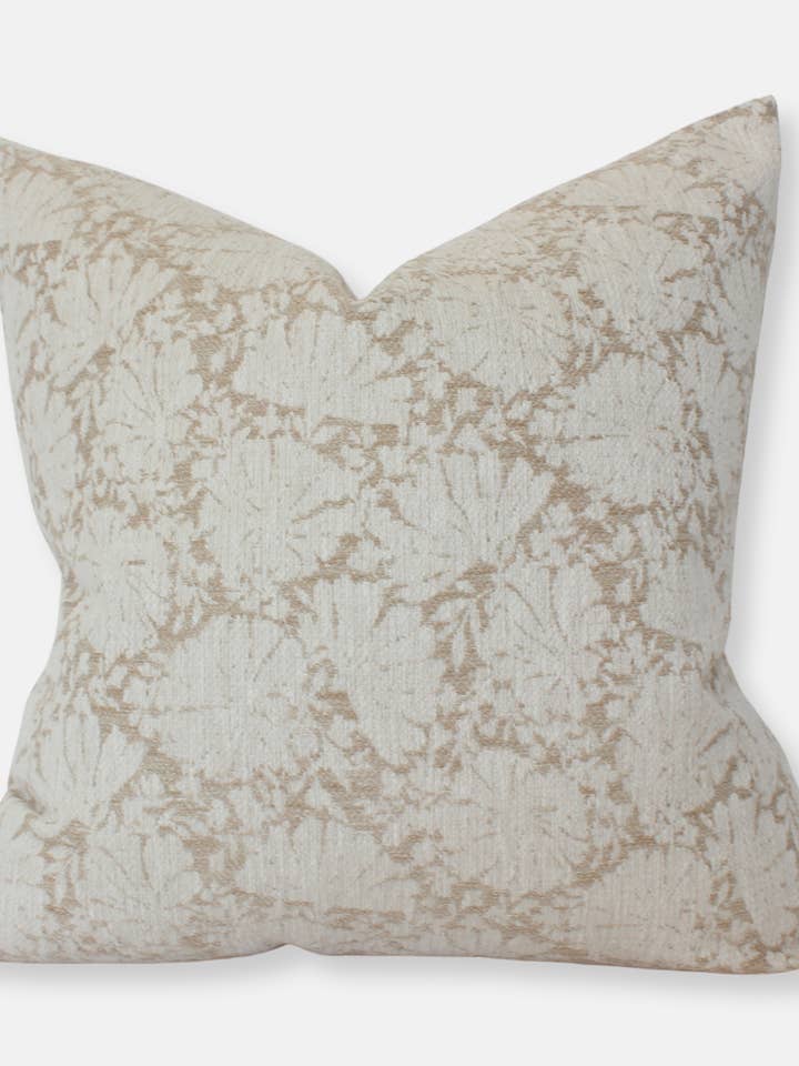 Cream Floral Throw Pillow Cover, Ivory Pillow | Evielle and other Purchase Wholesale ivory. Free Returns & Net 60 Terms on Faire trending on Faire.