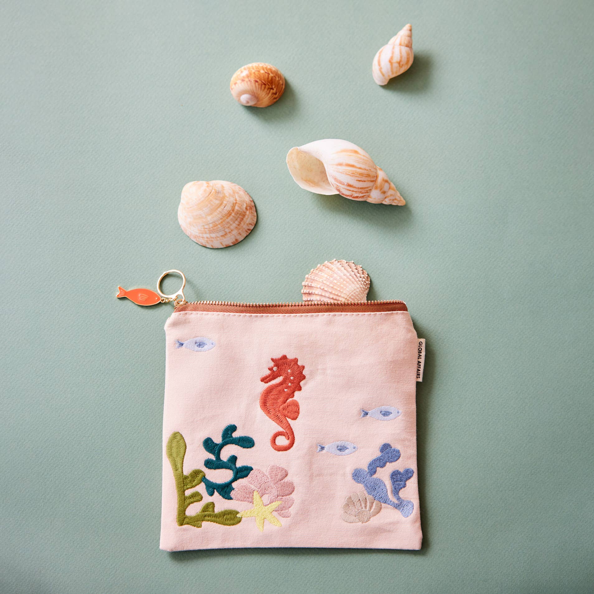 Global Affairs – estojo - Mulher por atacado – Necessaire Rosa com Tema Marinho Bordado1