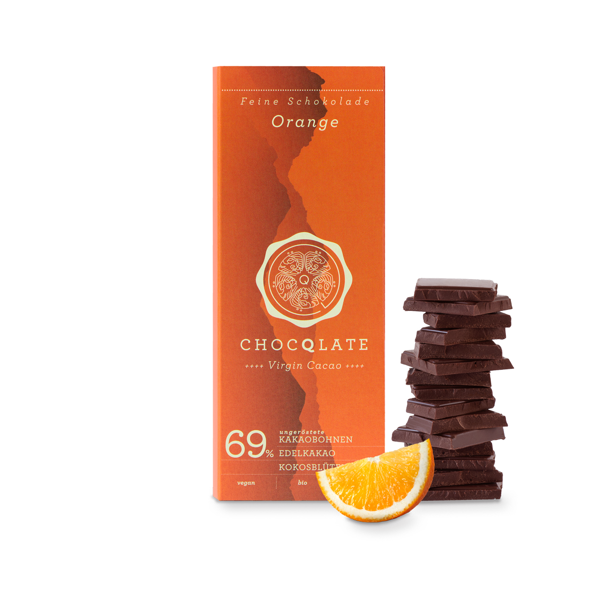 Chocqlate - Wholesale Chocolate Bar - ORANGE CHOCQLATE organic chocolate - pack of 101