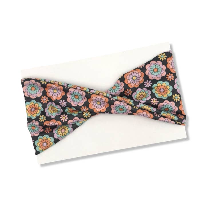 Electric Floral Wide Twist Headband for wholesale by The Happy Headband Co