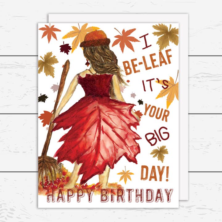 Tarjeta de cumpleaños de otoño para niña para venta al por mayor de Snorty Morty Designs