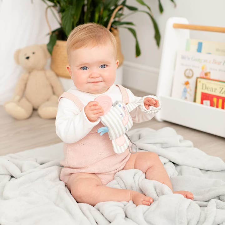 Cheeky Chompers UK - Wholesale Teether (Not Clip-On) - Baby - Handychew Sensory Teething Toy - Darcy the Elephant