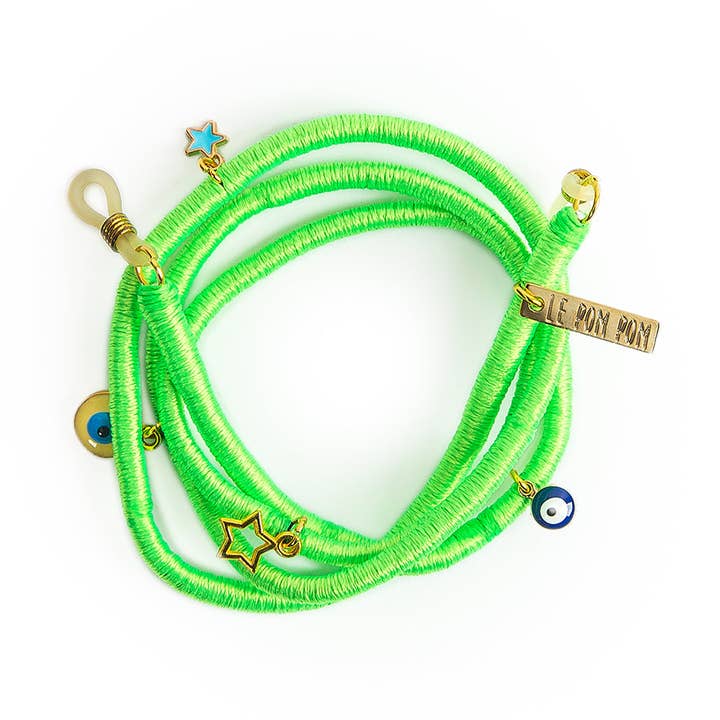 Neongrönt nyckelband och glasögonrem för wholesale av LE POM POM