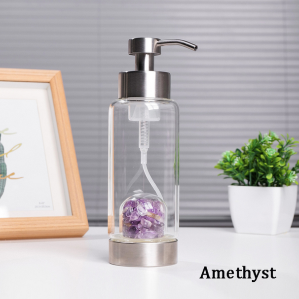 Crystolver (We Cover All Import Fees) - Wholesale Soap Dispenser - Natural Crystal Glass Bottle for Shampoo0
