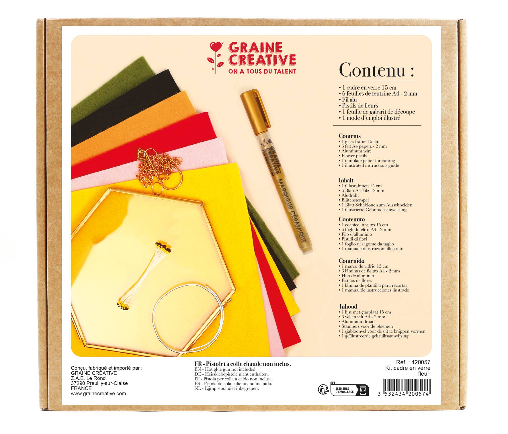 Graine Créative - Vente Kit de bricolage - KIT DIY DECO CADRE FLEURI5