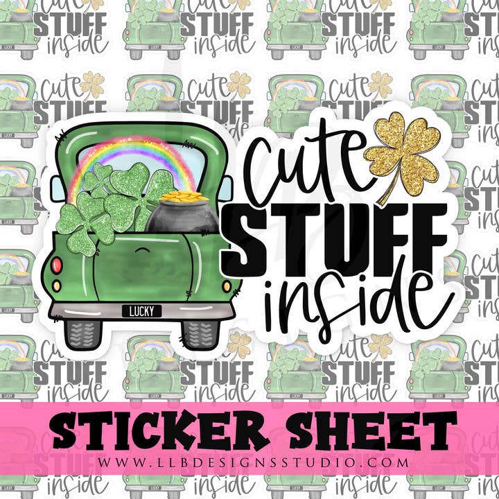 Cute Stuff Inside | Packaging Stickers | Business Branding | Small Shop Stickers | Sticker #: S0330 | Ready To Ship for wholesale by LLB Designs Studio