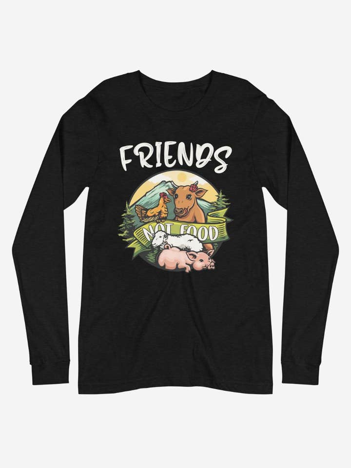 Friends Not Food - Unisex langærmet T-shirt for engroshandel hos Plant Babes