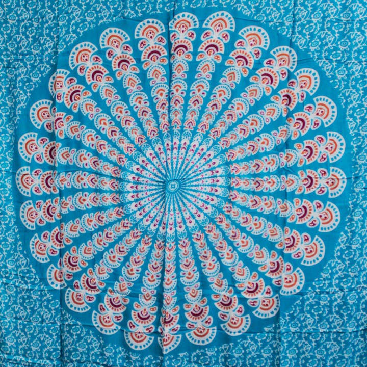 Ancient Wisdom – wholesale Swim cover-up – Women’s – Teal Orange Mandala Sarongs1