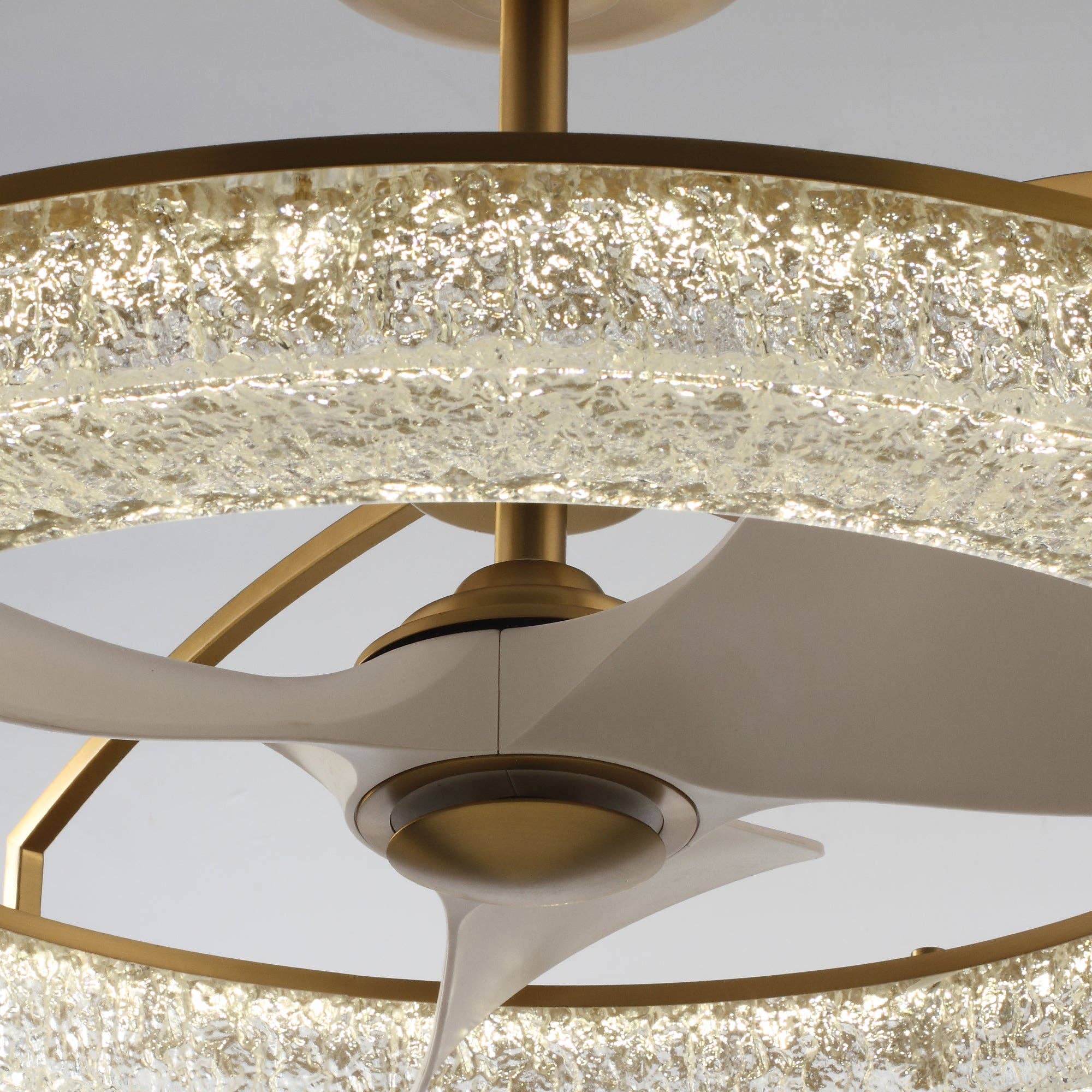 Brio Lighting - Wholesale Ceiling Fan - Ceiling Fan Modern 33" 3-Blade Gold Crystal with LED Light 13