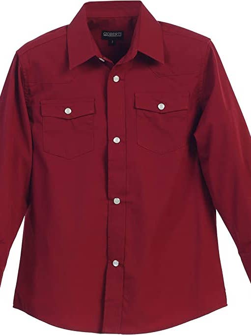 b-one inc - Wholesale Buttoned-down shirt – Men's - Men's Casual Western Solid Long Sleeve Shirt with Pearl Snaps GB-LS95W6