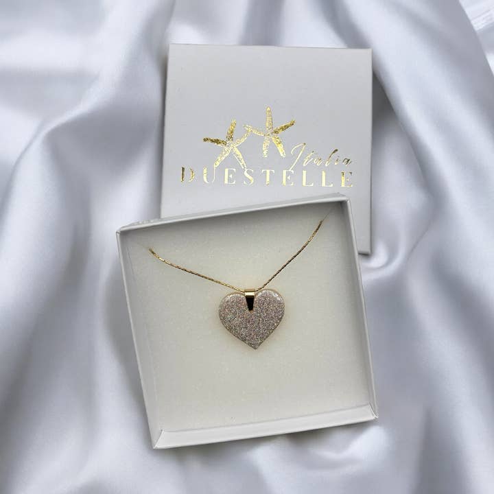 RADIOSA - Holographic heart necklace for wholesale by DUESTELLE ITALIA