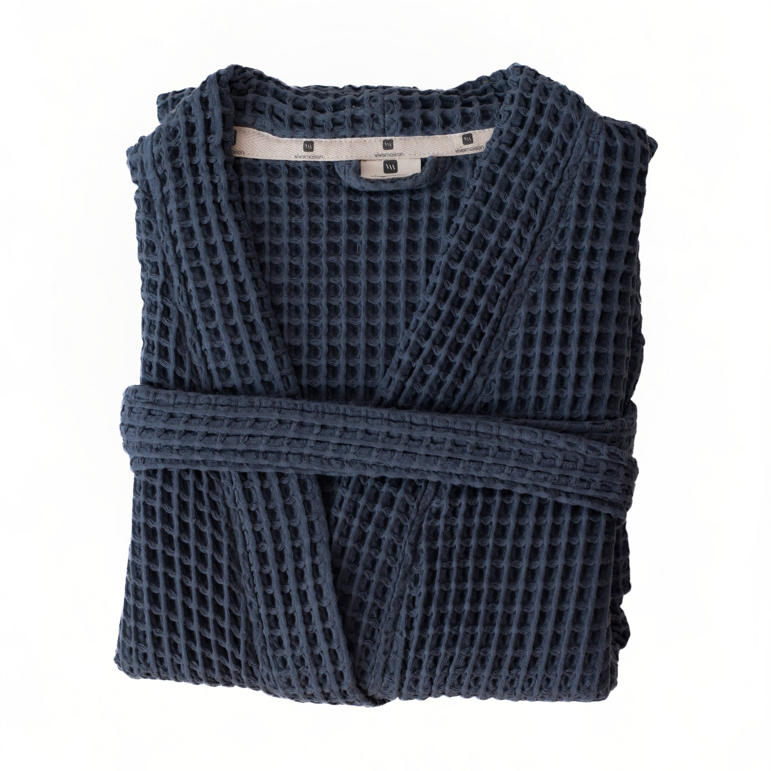 Vivamaison - Wholesale Robe - Unisex - Luxurious Waffle Kimono Bathrobe, 100% Cotton, Unisex Style10