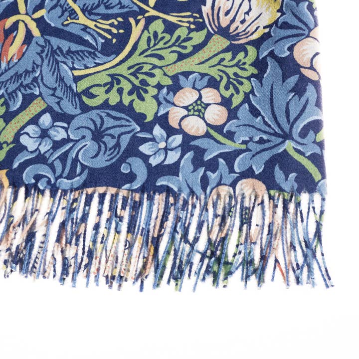 Signare Tapestry - Wholesale Scarf - Women's - William Morris Strawberry Thief Blue - Art Pashmina3