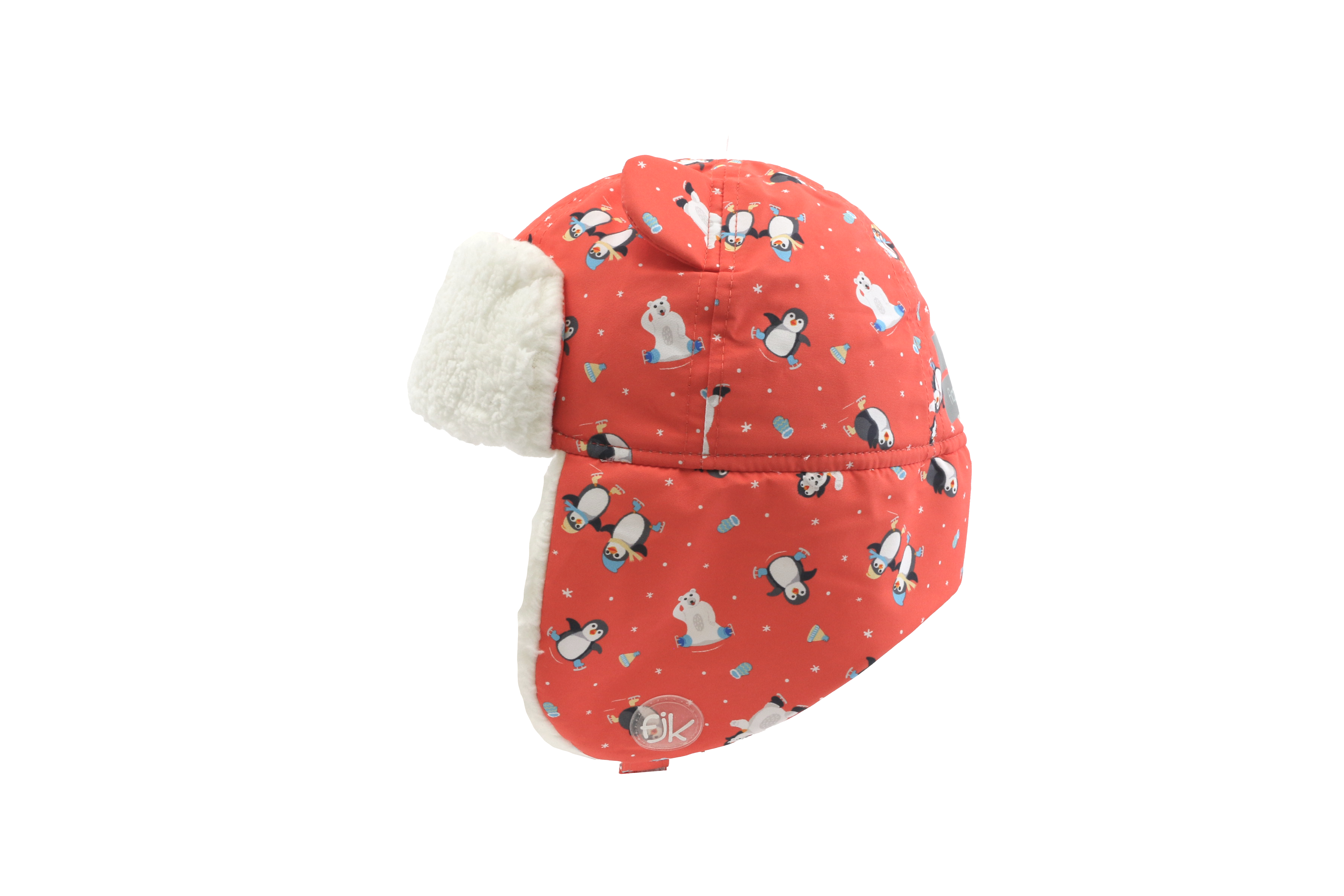 FlapJackKids - Wholesale Trapper/Bomber Hat - Kids - Water Repellent Trapper Hat - Skating Penguin2