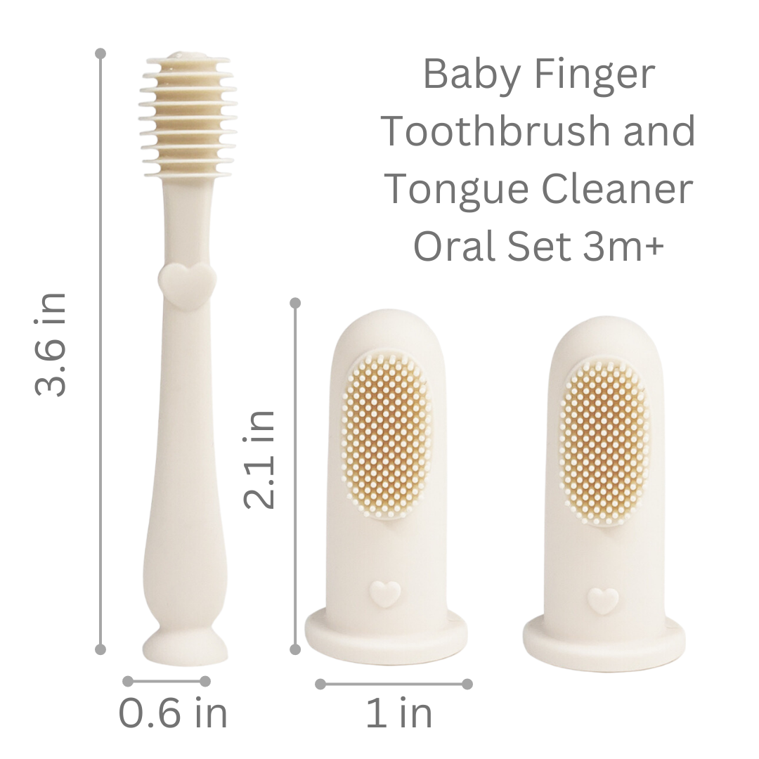 Ali+Oli - Wholesale Toothbrush - Kids & Baby - Baby Finger Toothbrush & Tongue Cleaner Oral Set 3m+ (Ivory)1