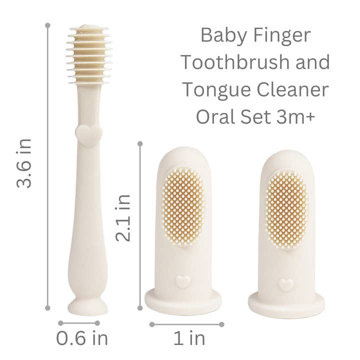 Ali+Oli - Wholesale Toothbrush - Kids & Baby - Baby Finger Toothbrush & Tongue Cleaner Oral Set 3m+ (Ivory)1