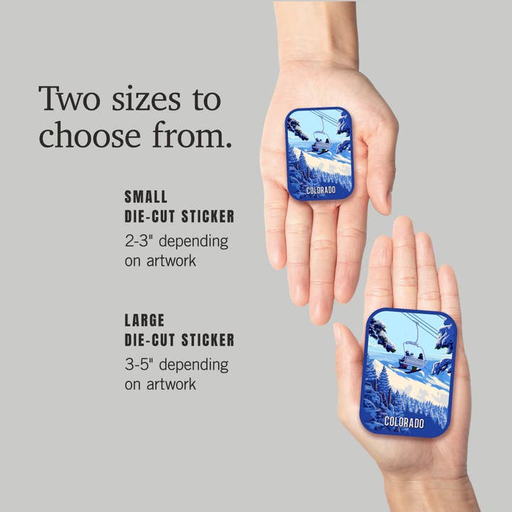Lantern Press - Wholesale Sticker - STICKERS Colorado, Ski Lift Above The Trees