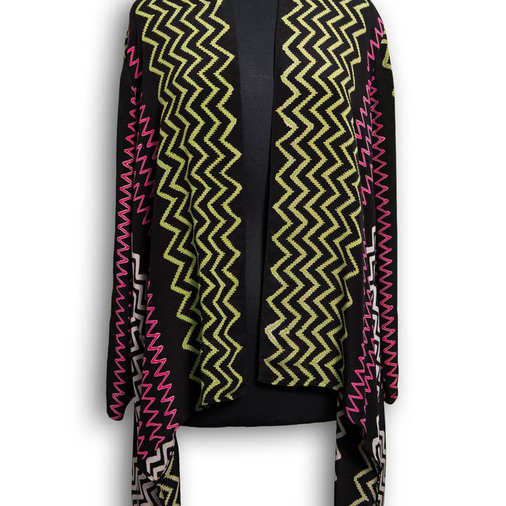 Jaqueta Kimono - Black Coral Lime por atacado de Harshita's Designs